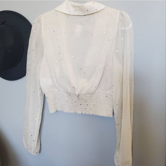 NWT Sheer silver star blouse - Picture 4 of 6